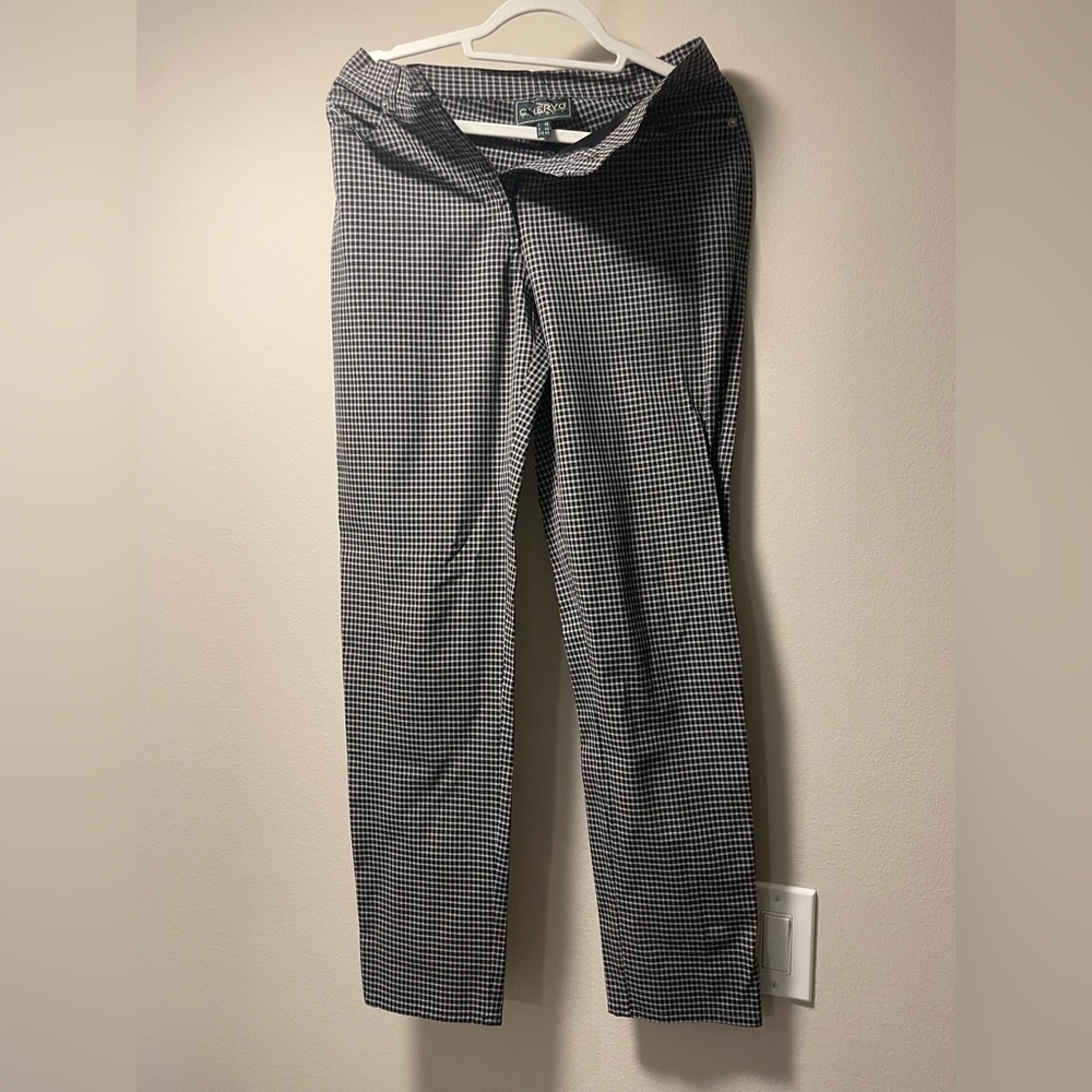 Chervo black and white checkered golf/business pants